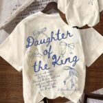 Elorivane Women's "The King's Daughter" Faith Tee, Biblical Aesthetic Round Neck Short Sleeve Summer Top With Back Print