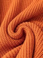Elorivane Plus Size Solid Color Round Neck Knitted Pullover Sweater Lantern Sleeve Simple Casual Top for Autumn Winter Wear - Image 4