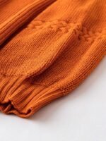Elorivane Plus Size Solid Color Round Neck Knitted Pullover Sweater Lantern Sleeve Simple Casual Top for Autumn Winter Wear - Image 5