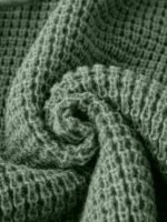 Elorivane Plus Size Sage Green Knitted Hoodie Raglan Sleeve Drawstring Cuffs Minimalist Pullover Sweater for Fall Winter Vacation Smart Casual Wear - Image 4