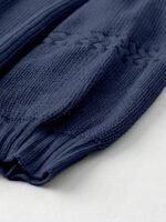 Elorivane Plus Size Solid Color Round Neck Knitted Pullover Sweater Lantern Sleeve Simple Casual Top for Autumn Winter Wear - Image 8
