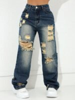 Elorivane Purple Straight Leg Jeans, Y2K Carnival Street, High Waist Slant Pockets, Casual Spring Fall Pants
