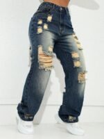 Elorivane Purple Straight Leg Jeans, Y2K Carnival Street, High Waist Slant Pockets, Casual Spring Fall Pants - Image 6