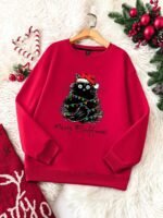 Elorivane Plus Size Sage Green Heart Graphic Crew Neck Pullover Sweatshirt for Fall Winter Teacher Graduation Smart Casual Outfits - Image 12