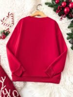 Elorivane Plus Size Sage Green Heart Graphic Crew Neck Pullover Sweatshirt for Fall Winter Teacher Graduation Smart Casual Outfits - Image 13
