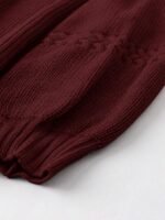 Elorivane Plus Size Solid Color Round Neck Knitted Pullover Sweater Lantern Sleeve Simple Casual Top for Autumn Winter Wear - Image 13