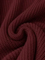 Elorivane Plus Size Solid Color Round Neck Knitted Pullover Sweater Lantern Sleeve Simple Casual Top for Autumn Winter Wear - Image 15
