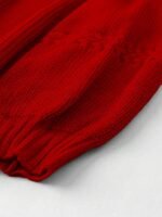 Elorivane Plus Size Solid Color Round Neck Knitted Pullover Sweater Lantern Sleeve Simple Casual Top for Autumn Winter Wear - Image 18