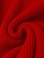 Elorivane Plus Size Solid Color Round Neck Knitted Pullover Sweater Lantern Sleeve Simple Casual Top for Autumn Winter Wear - Image 20