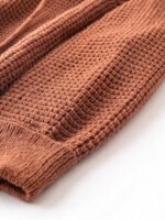 Elorivane Plus Size Sage Green Knitted Hoodie Raglan Sleeve Drawstring Cuffs Minimalist Pullover Sweater for Fall Winter Vacation Smart Casual Wear - Image 9