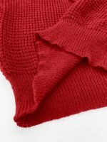 Elorivane Plus Size Sage Green Knitted Hoodie Raglan Sleeve Drawstring Cuffs Minimalist Pullover Sweater for Fall Winter Vacation Smart Casual Wear - Image 15