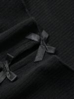 Elorivane Plus Size Round Neck T-Shirt, Bow Decor Slim Fit Long Sleeve Spring Summer Fall Top - Image 8