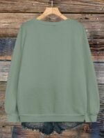 Elorivane Plus Size Sage Green Heart Graphic Crew Neck Pullover Sweatshirt for Fall Winter Teacher Graduation Smart Casual Outfits - Image 17