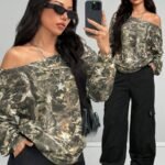 Elorivane Tween Girls Y2K Graphic Sweatshirt, Stretchy Off The Shoulder Top