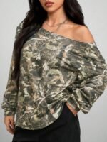 Elorivane Tween Girls Y2K Graphic Sweatshirt, Stretchy Off The Shoulder Top - Image 2