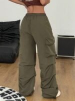 Elorivane Women Vintage Western Y2K Low Waist Parachute Cargo Pants, Summer Streetwear Trousers - Image 5