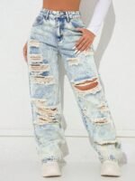 Elorivane Black Straight Leg Jeans, Y2K Rave Vintage, High Waist Side Pocket Slit, Casual Spring Fall Pants - Image 20