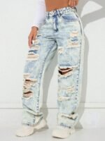 Elorivane Black Straight Leg Jeans, Y2K Rave Vintage, High Waist Side Pocket Slit, Casual Spring Fall Pants - Image 21