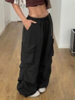 Elorivane Women Vintage Western Y2K Low Waist Parachute Cargo Pants, Summer Streetwear Trousers - Image 10