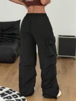 Elorivane Women Vintage Western Y2K Low Waist Parachute Cargo Pants, Summer Streetwear Trousers - Image 11