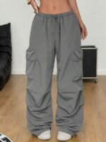 Elorivane Women Vintage Western Y2K Low Waist Parachute Cargo Pants, Summer Streetwear Trousers - Image 15