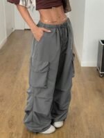 Elorivane Women Vintage Western Y2K Low Waist Parachute Cargo Pants, Summer Streetwear Trousers - Image 16