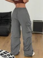 Elorivane Women Vintage Western Y2K Low Waist Parachute Cargo Pants, Summer Streetwear Trousers - Image 17