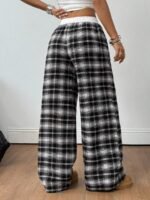 Elorivane Women Checked Wide Leg Pants, Loose Casual Fall Trousers - Image 2