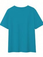 Elorivane Plus Size Light Blue Round Neck T-Shirt "One Day At A Time" Heart Print Soft Polyester for Summer Vacation Smart Casual Wear - Image 13