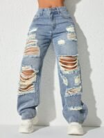 Elorivane Black Straight Leg Jeans, Y2K Rave Vintage, High Waist Side Pocket Slit, Casual Spring Fall Pants - Image 41