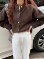 Elorivane Women's Vintage Knit Cardigan | Loose Old Money Style, Commuter Autumn Winter Sweater - Image 3