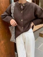 Elorivane Women's Vintage Knit Cardigan | Loose Old Money Style, Commuter Autumn Winter Sweater - Image 5