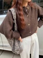 Elorivane Women's Vintage Knit Cardigan | Loose Old Money Style, Commuter Autumn Winter Sweater - Image 6