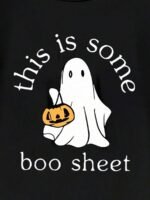 Elorivane Plus Size Halloween Graphic Crew Neck Long Sleeve Pullover for Fall Street Style - Image 3