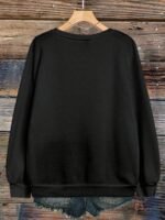 Elorivane Plus Size "Kindness Is Free" Graphic Sweatshirt, Black Cowboy Style, Fall Winter Back To School Casual Top - Image 4