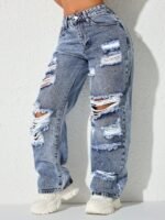 Elorivane Black Straight Leg Jeans, Y2K Rave Vintage, High Waist Side Pocket Slit, Casual Spring Fall Pants - Image 35