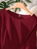 Elorivane Plus Size Apricot Shirt, Hollow Lace Patchwork Slightly Sheer, Spring Summer Vacation Casual Blouse - Image 10