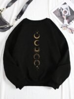 Elorivane Plus Size Halloween Graphic Crew Neck Long Sleeve Pullover for Fall Street Style - Image 5