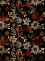 Elorivane Plus Size Maple Leaf Floral Blouse, Round Neck Long Sleeve Shirt, Autumn Office Chic Casual Top - Image 7