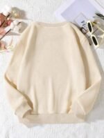Elorivane Women's Light Grey Y2K Sweatshirt, Angel Wings Sequin Embroidery Dropped Shoulder Fall - Image 2