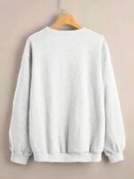 Elorivane Plus Size Leopard Print Letter Graphic Round Neck Loose Pullover Sweatshirt for Winter - Image 2