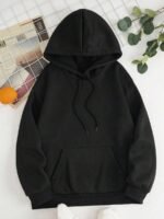 Elorivane Women's Black Glitter Hoodie, Rhinestone Wing Design Cute Casual Sweatshirt for Autumn Back To School - Image 3