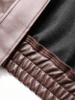 Elorivane Plus Size PU Leather Moto Jacket, Solid Lapel Loose Autumn Winter Outerwear - Image 10