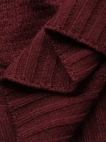 Elorivane Plus Size Burgundy Sweater, Christmas Off-Shoulder Loose Pullover Autumn Winter Top - Image 9
