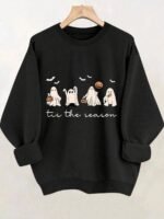 Elorivane Plus Size Halloween Graphic Crew Neck Long Sleeve Pullover for Fall Street Style - Image 10