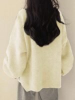 Elorivane Women's Drop Shoulder Knit Sweater, Korean Loose Casual - Image 49
