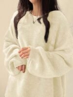 Elorivane Women's Drop Shoulder Knit Sweater, Korean Loose Casual - Image 50