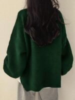 Elorivane Women's Drop Shoulder Knit Sweater, Korean Loose Casual - Image 40