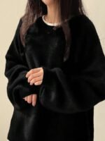 Elorivane Women's Drop Shoulder Knit Sweater, Korean Loose Casual - Image 23