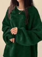 Elorivane Women's Drop Shoulder Knit Sweater, Korean Loose Casual - Image 41